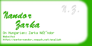 nandor zarka business card